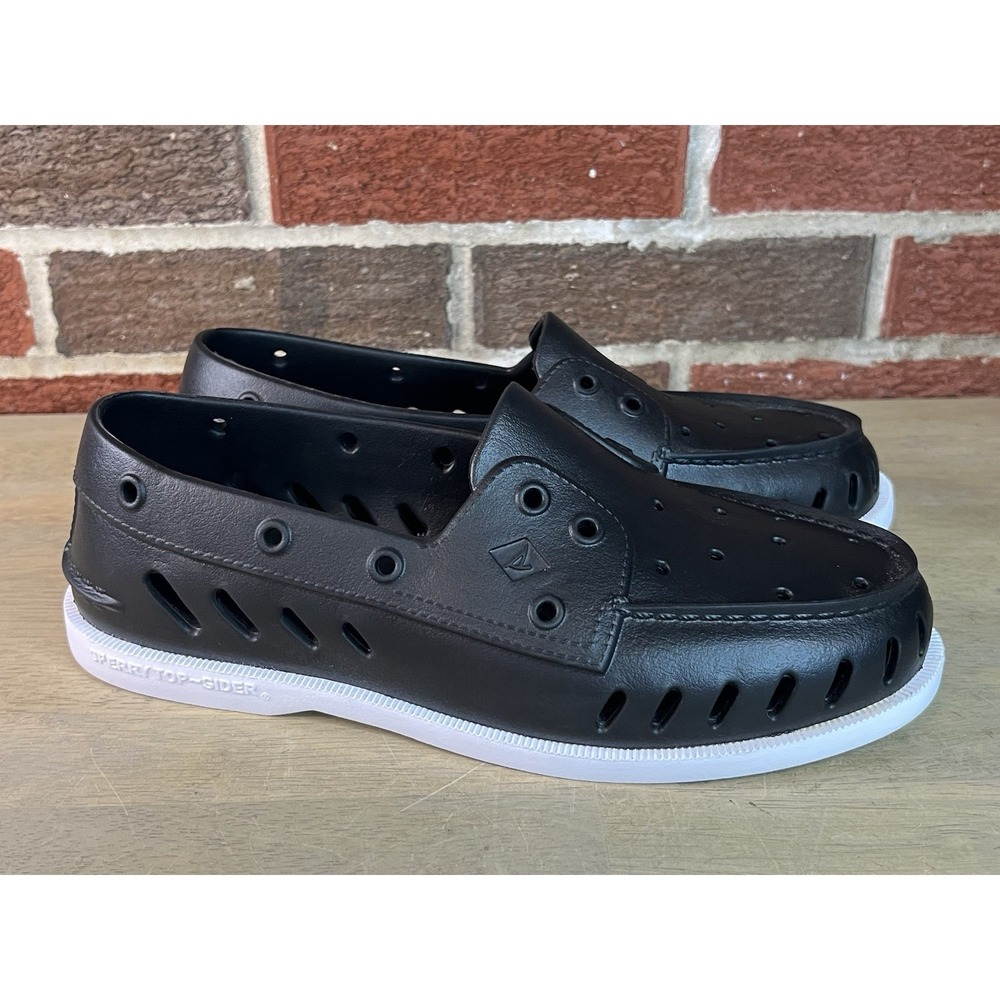 Sperry Top Sider Authentic Original AO Float Boat Unisex‎ Black Shoes M8/W10